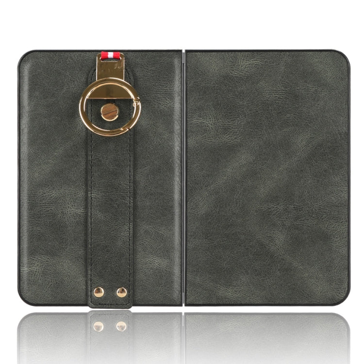 For Microsoft Surface Duo Wristband Leather Back Phone Case(Green)