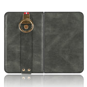 For Microsoft Surface Duo Wristband Leather Back Phone Case(Green)