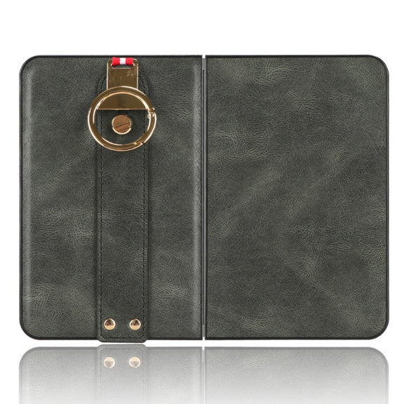 For Microsoft Surface Duo Wristband Leather Back Phone Case(Green)