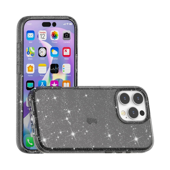 For iPhone 16 Pro Shockproof Terminator Glitter Powder Phone Case(Black)