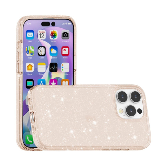 For iPhone 16 Pro Shockproof Terminator Glitter Powder Phone Case(Gold)