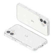 For iPhone 16 Plus Shockproof Terminator Glitter Powder Phone Case(White)