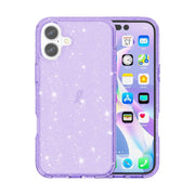 For iPhone 16 Plus Shockproof Terminator Glitter Powder Phone Case(Purple)