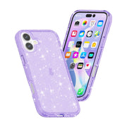 For iPhone 16 Plus Shockproof Terminator Glitter Powder Phone Case(Purple)