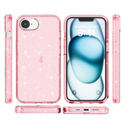 For iPhone 16e Shockproof Terminator Glitter Powder Phone Case(Pink)