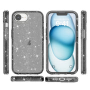 For iPhone 16e Shockproof Terminator Glitter Powder Phone Case(Black)