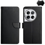 For OnePlus 12 5G Global Genuine Leather Fingerprint-proof Flip Phone Case(Blue)