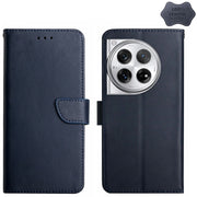For OnePlus 12 5G Global Genuine Leather Fingerprint-proof Flip Phone Case(Black)