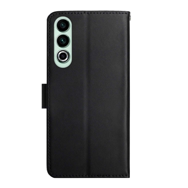 For OnePlus Nord CE4 Genuine Leather Fingerprint-proof Flip Phone Case(Black)