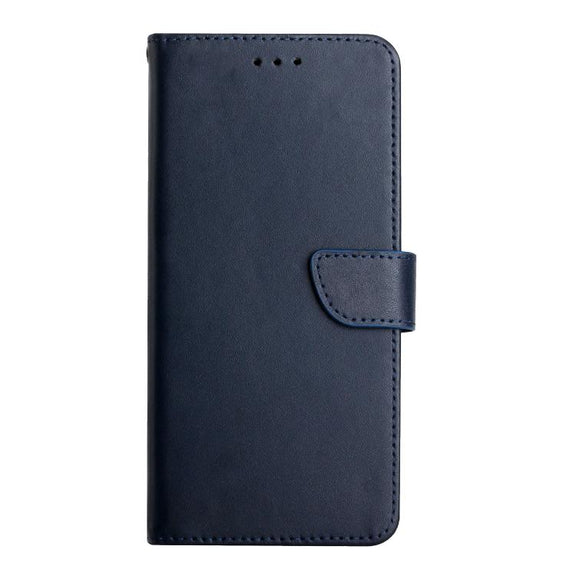 For OnePlus 13 Genuine Leather Fingerprint-proof Flip Phone Case(Blue)