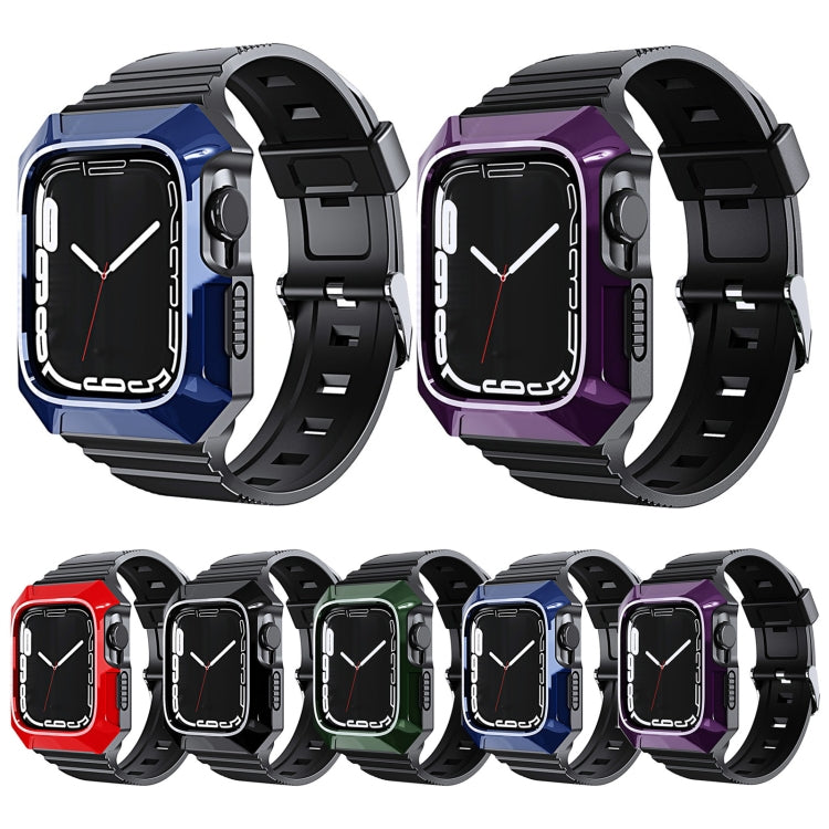 For Apple Watch Ultra 2 49mm PC Rugged Case Integrated TPU Watch Band(Red)