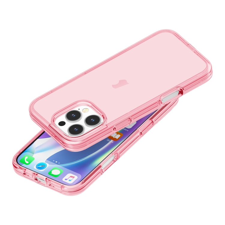 For iPhone 16 Pro Max Shockproof Terminator Transparent Phone Case(Pink)