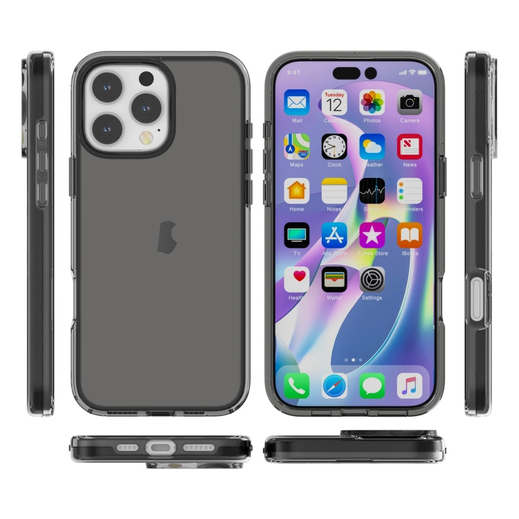 For iPhone 16 Pro Shockproof Terminator Transparent Phone Case(Grey)