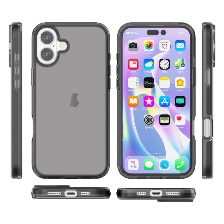 For iPhone 16 Plus Shockproof Terminator Transparent Phone Case(Grey)