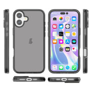 For iPhone 16 Shockproof Terminator Transparent Phone Case(Grey)