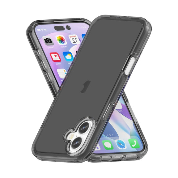 For iPhone 16 Shockproof Terminator Transparent Phone Case(Grey)