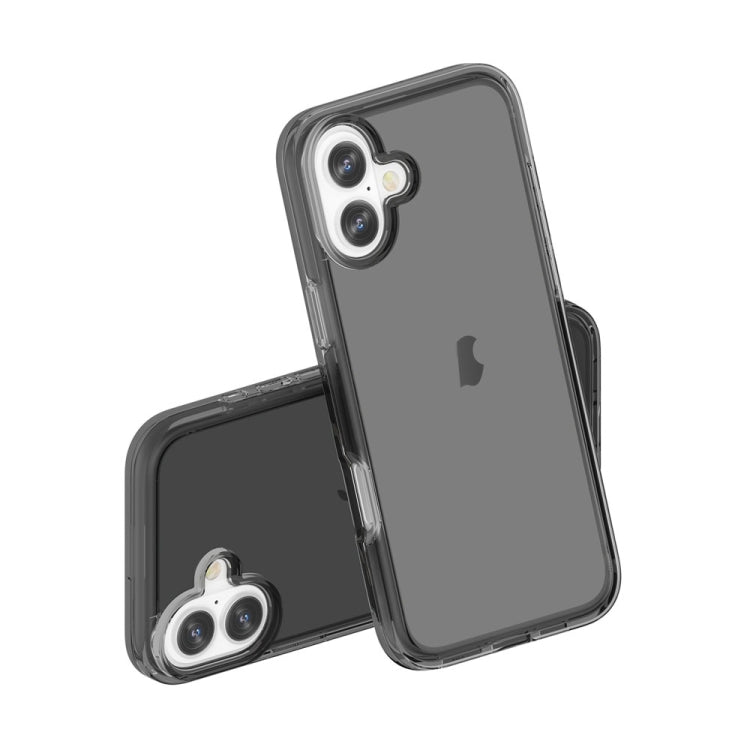 For iPhone 16 Shockproof Terminator Transparent Phone Case(Grey)