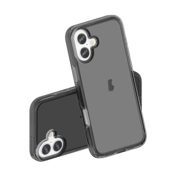 For iPhone 16 Shockproof Terminator Transparent Phone Case(Grey)