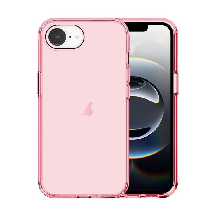 For iPhone 16e Shockproof Terminator Transparent Phone Case(Pink)