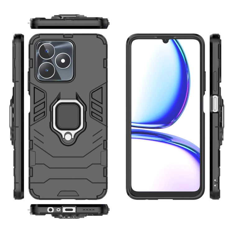 For Realme C53 4G Magnetic Ring Holder PC + TPU Phone Case(Black)