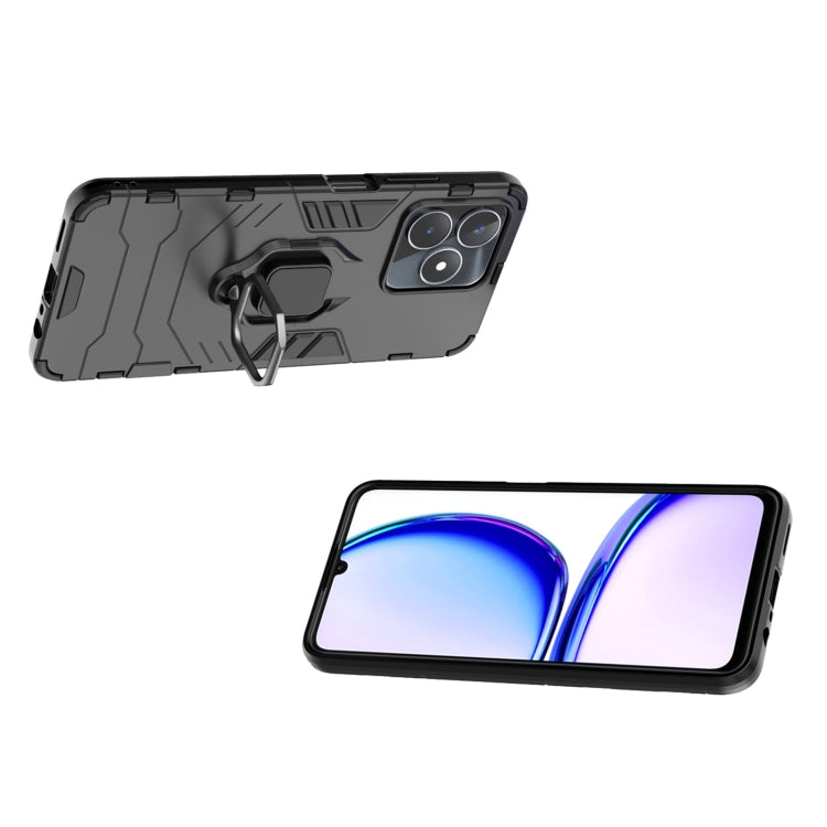 For Realme C53 4G Magnetic Ring Holder PC + TPU Phone Case(Black)
