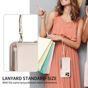 For iPhone 16 Pro Crossbody Lanyard Zipper Wallet Leather Phone Case(Beige)