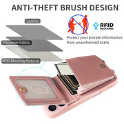 For iPhone 16 Crossbody Lanyard Zipper Wallet Leather Phone Case(Rose Gold)