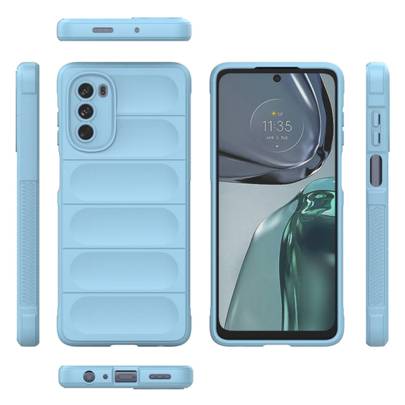 For Motorola Moto G62 5G Magic Shield TPU + Flannel Phone Case(Grey)