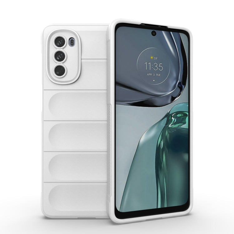 For Motorola Moto G62 5G Magic Shield TPU + Flannel Phone Case(White)
