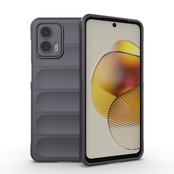For Motorola Moto G73 5G Magic Shield TPU + Flannel Phone Case(Dark Grey)