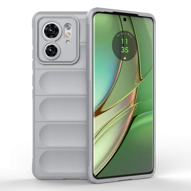 For Motorola Edge 40 5G Magic Shield TPU + Flannel Phone Case(Grey)