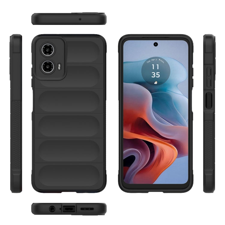 For Motorola Moto G34 5G Magic Shield TPU + Flannel Phone Case(Black)