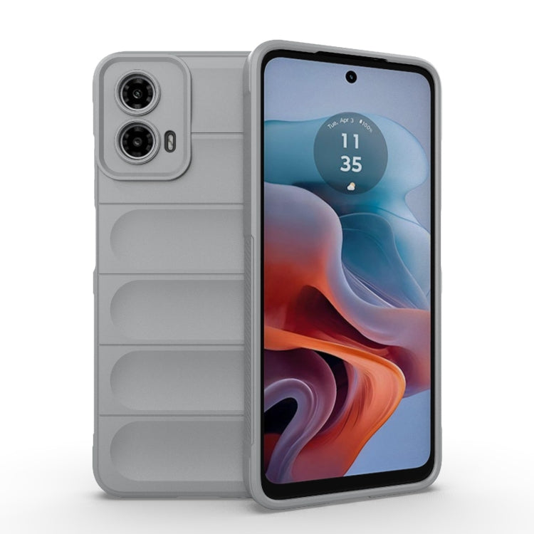 For Motorola Moto G34 5G Magic Shield TPU + Flannel Phone Case(Grey)