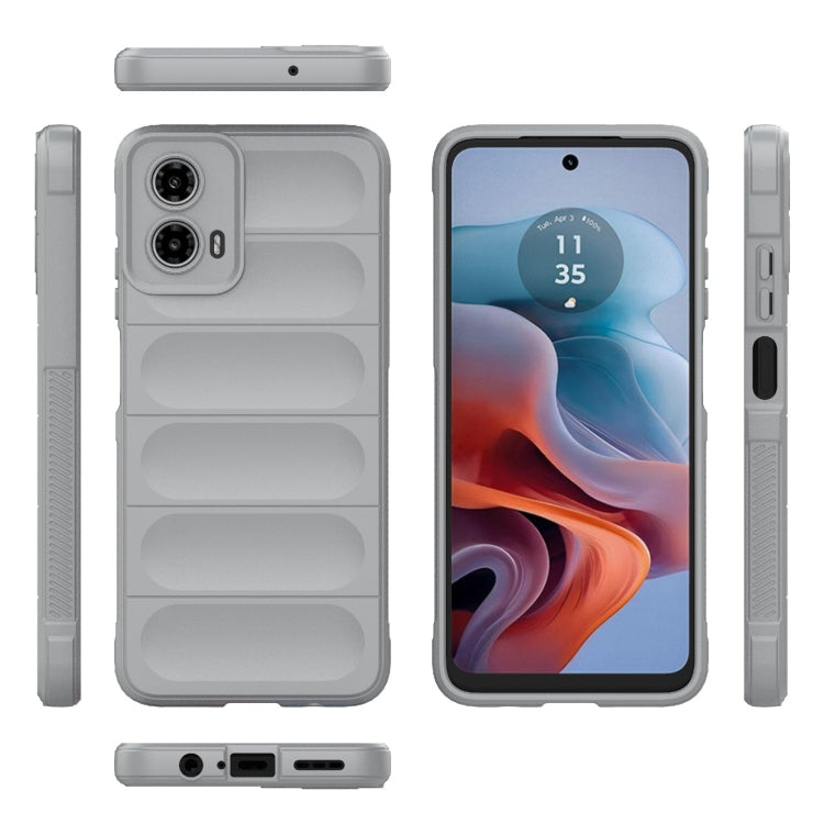 For Motorola Moto G34 5G Magic Shield TPU + Flannel Phone Case(Grey)