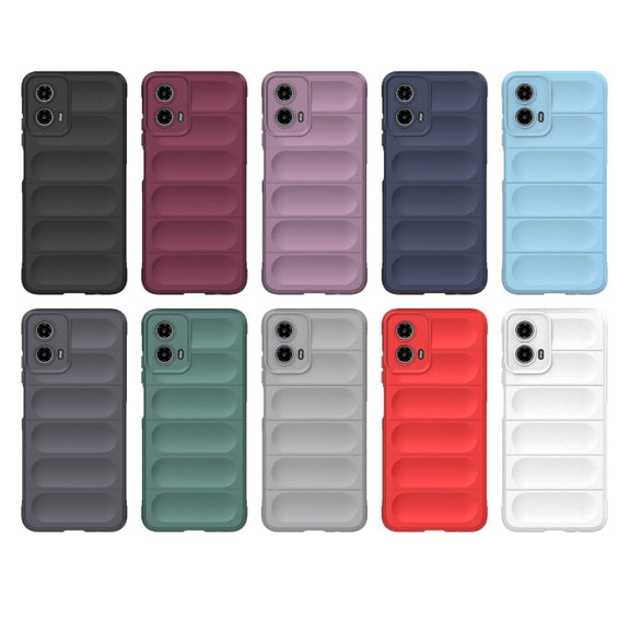 For Motorola Moto G34 5G Magic Shield TPU + Flannel Phone Case(Grey)