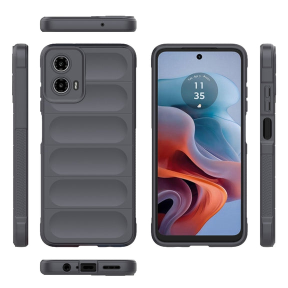 For Motorola Moto G34 5G Magic Shield TPU + Flannel Phone Case(Dark Grey)