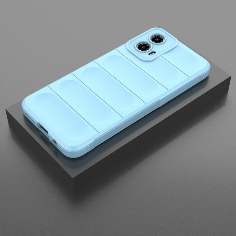For Motorola Moto G34 5G Magic Shield TPU + Flannel Phone Case(Light Blue)