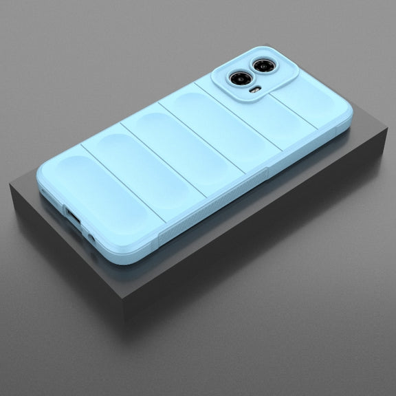 For Motorola Moto G34 5G Magic Shield TPU + Flannel Phone Case(Light Blue)