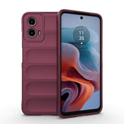 For Motorola Moto G34 5G Magic Shield TPU + Flannel Phone Case(Wine Red)