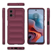 For Motorola Moto G34 5G Magic Shield TPU + Flannel Phone Case(Wine Red)