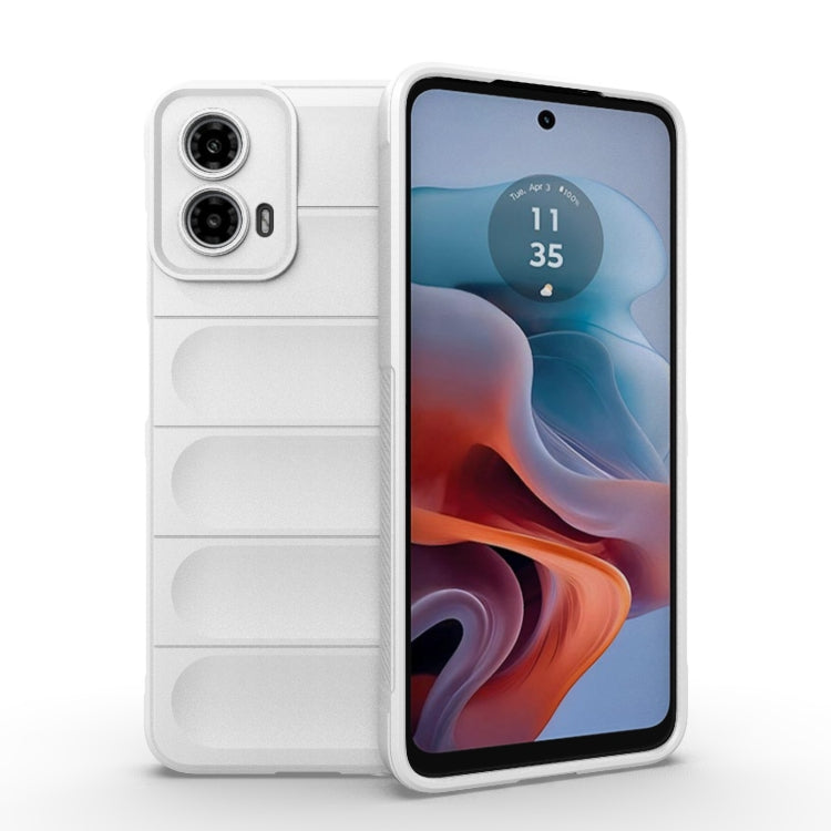 For Motorola Moto G34 5G Magic Shield TPU + Flannel Phone Case(White)