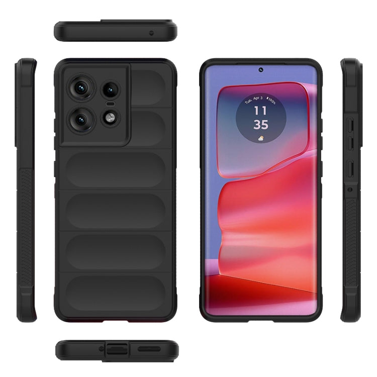 For Motorola Edge 50 Pro 5G Global Magic Shield TPU + Flannel Phone Case(Black)