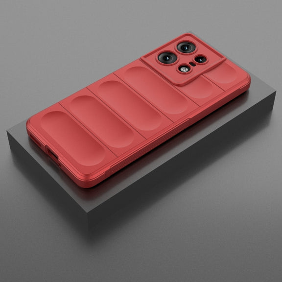 For Motorola Edge 50 Pro 5G Global Magic Shield TPU + Flannel Phone Case(Red)