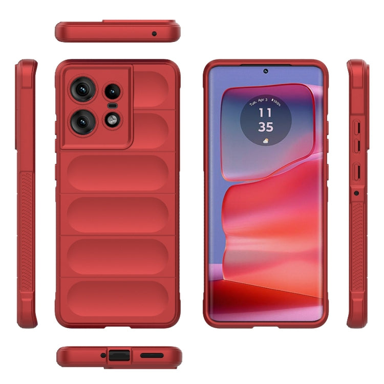 For Motorola Edge 50 Pro 5G Global Magic Shield TPU + Flannel Phone Case(Red)