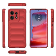 For Motorola Edge 50 Pro 5G Global Magic Shield TPU + Flannel Phone Case(Red)