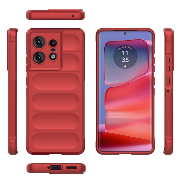 For Motorola Edge 50 Pro 5G Global Magic Shield TPU + Flannel Phone Case(Red)