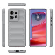 For Motorola Edge 50 Pro 5G Global Magic Shield TPU + Flannel Phone Case(Grey)