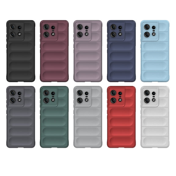 For Motorola Edge 50 Pro 5G Global Magic Shield TPU + Flannel Phone Case(Grey)