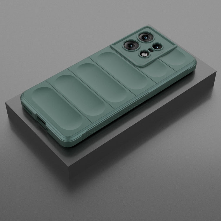 For Motorola Edge 50 Pro 5G Global Magic Shield TPU + Flannel Phone Case(Dark Green)