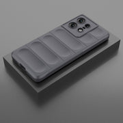 For Motorola Edge 50 Pro 5G Global Magic Shield TPU + Flannel Phone Case(Dark Grey)